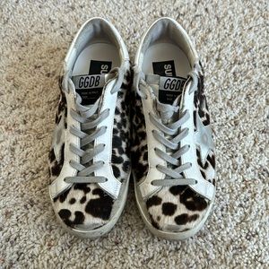 Authentic Golden Goose Superstar Leopard Print Sneakers